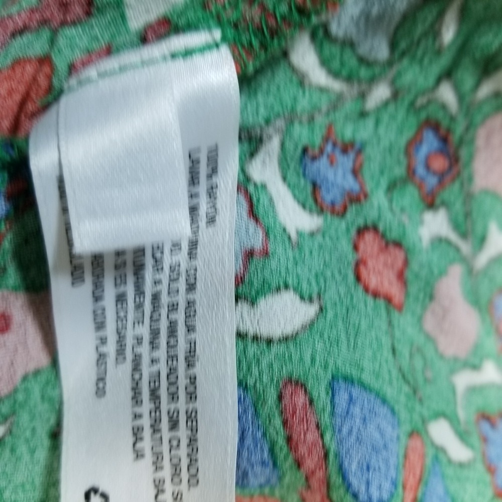 Rhode x Target Dress Women 22 Green Floral Zinnia Midi Ruffle Boho Art Cottage - Picture 9 of 9